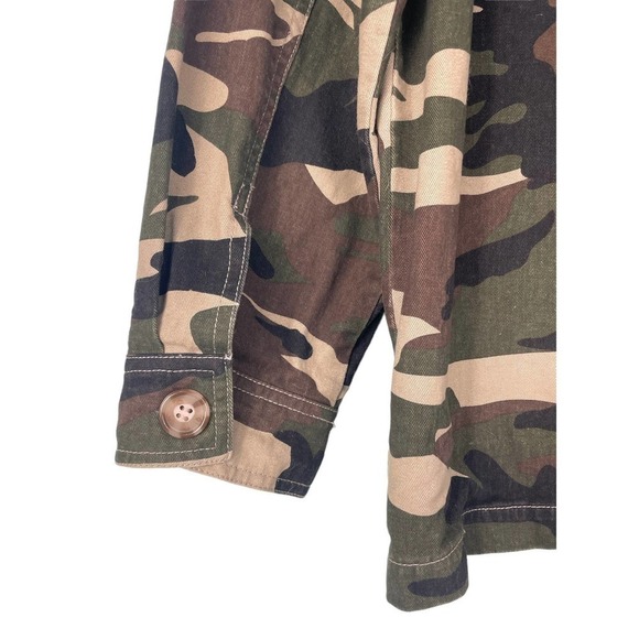 Ellison Glam Fighter Camo Jacket Medium Sequin Stars Military Style - Picture 8 of 12